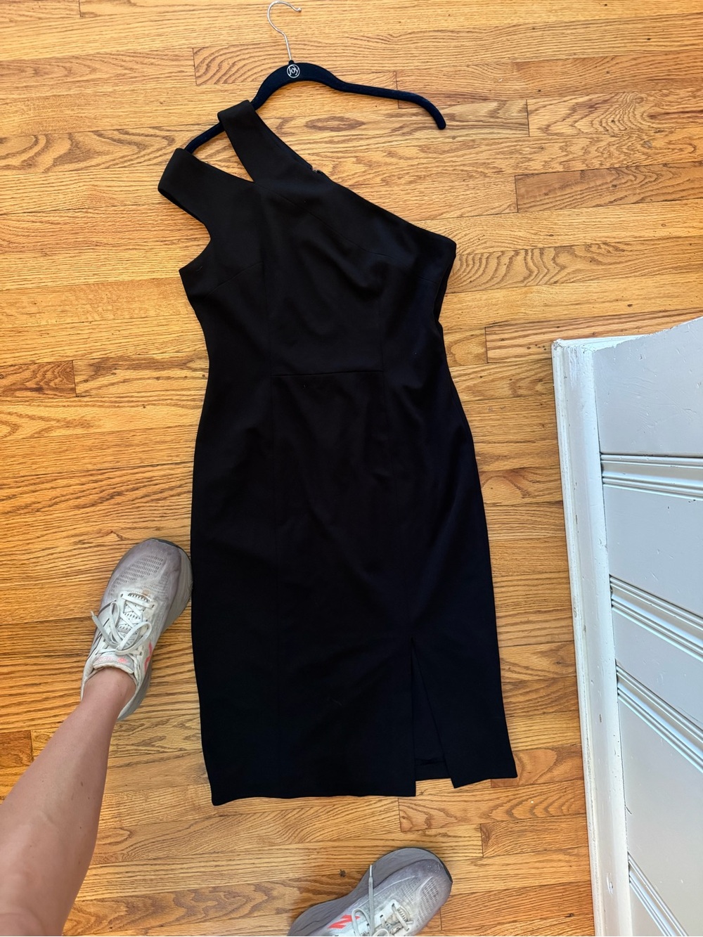 Maggy London Black One-Shoulder Sheath Dress